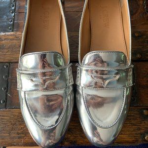 Silver J. Crew Oxford Style Loafers